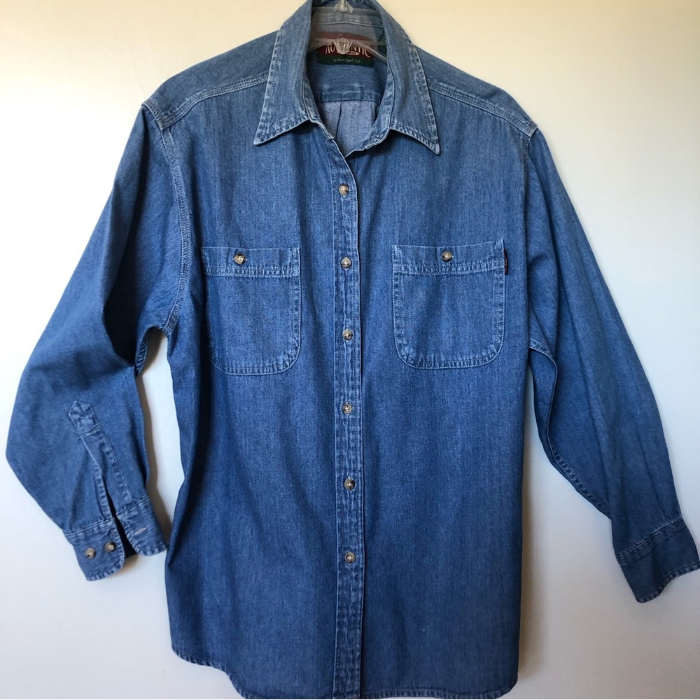 Paris Sport Club loose fit denim shirt.